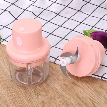 Tocator mini electric portabil, incarcare USB, 250ml, 45W, Roz - Img 3