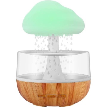 Aroma difuzor Selani 500ml, Umidificator Modern, cu lampa LED, Nor de ploaie, Alb - Img 1