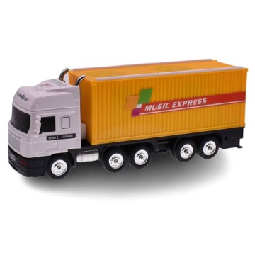 Boxa portabila in forma de camion, cu bluetooth Music Express, cititor Mp3, Usb/TF, Aux, Radio Fm, 10W, Galben - Img 4