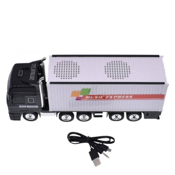 Boxa portabila in forma de camion, cu bluetooth Music Express, cititor Mp3, Usb/TF, Aux, Radio Fm, 10W, Alb - Img 3