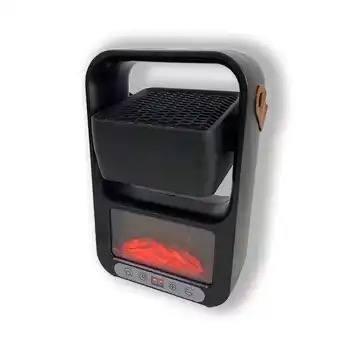Incalzitor electric portabil, cu display ce seteaza temperatura si un ecran decorativ, Negru - Img 4
