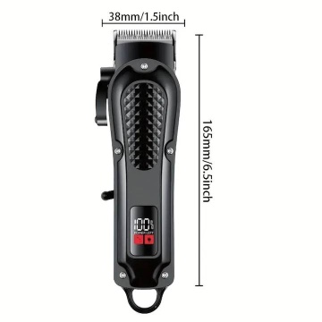 Masina de tuns profesionala cu acumulator, MOSMAOO®, afisaj LED, 4 gratare, USB, Negru - Img 1
