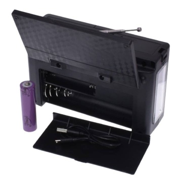 Radio cu Bluetooth, Portabil Cu Panou Solar, Acumulator 1200mAh, Cititor USB si card TF, Lampa Led, Negru - Img 5