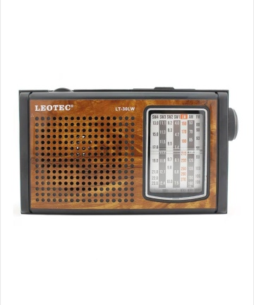 Radio portabil FM-AM, Leotec, Stil retro, 7 benzi radio, Alimentare priza sau baterii, Maro - Img 1