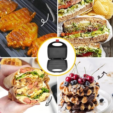 Sandwich maker Waffer, Vafe, Gratar, Panini, 750 W, Negru - Img 3