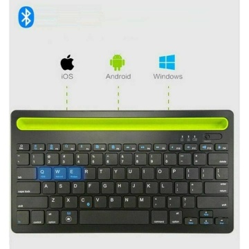 Tastatura Wireless 5.0 Selani cu suport, Multi-sistem, Distanta de lucru 10 metri, Dimensiune 28 x 16 cm, Negru - Img 3