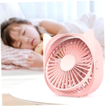 Ventilator de masa, Reglabil la 360 de garde, Cu trei viteze, USB, Roz - Img 3