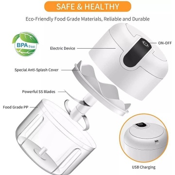 Mini tocator electric wireless, Incarcare USB, 250 ml, Alb - Img 2