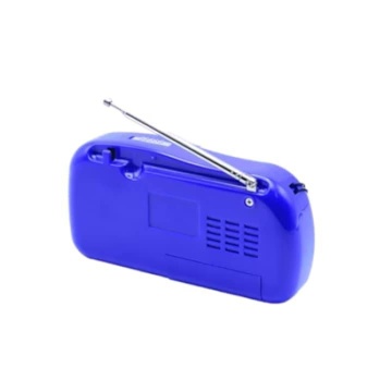 Radio Portabil cu Acumulator, FM, Cititor format MP3 USB/TF, Bluetooth, Antena Telscopica, Control Volum, Curea de Transport, Albastru - Img 2