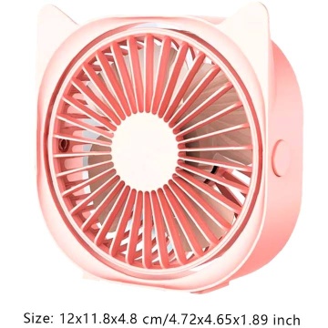Ventilator de masa, Reglabil la 360 de garde, Cu trei viteze, USB, Roz - Img 1