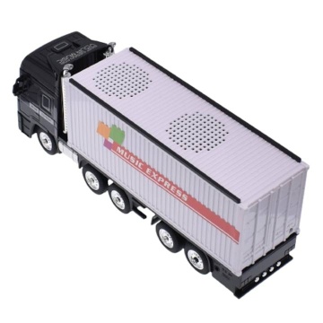 Boxa portabila in forma de camion, cu bluetooth Music Express, cititor Mp3, Usb/TF, Aux, Radio Fm, 10W, Alb - Img 1