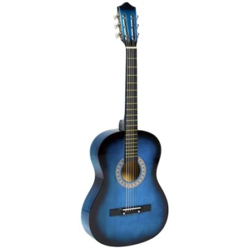 Chitara clasica din lemn, Pentru copii, Rezistenta, 63 cm, Albastru - Img 2