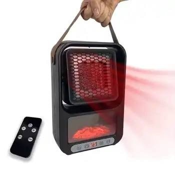 Incalzitor electric portabil, cu display ce seteaza temperatura si un ecran decorativ, Negru - Img 6