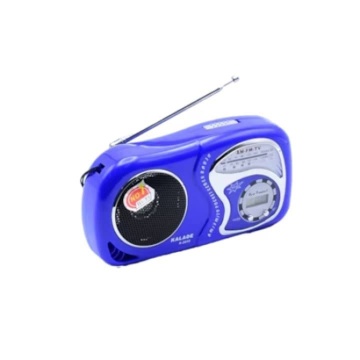 Radio Portabil cu Acumulator, FM, Cititor format MP3 USB/TF, Bluetooth, Antena Telscopica, Control Volum, Curea de Transport, Albastru - Img 3