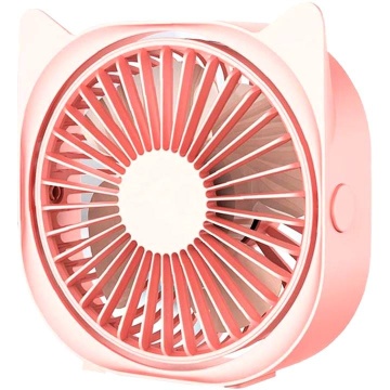 Ventilator de masa, Reglabil la 360 de garde, Cu trei viteze, USB, Roz - Img 4