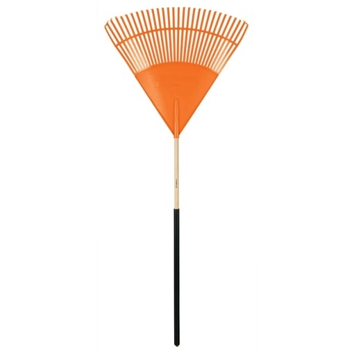 Grebla de frunze din plastic, robust, latime 79 cm, cu coada de lemn cu invelis confort, l 122 cm Truper