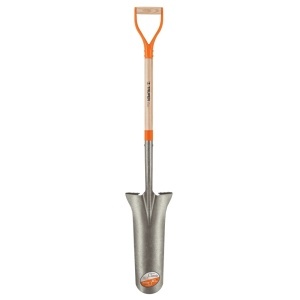 Lopata ingusta classic pentru sant, 15 cm , cu coada scurta din lemn si maner d, l 123 cm Truper