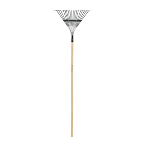Grebla metalica pentru frunze, 45 cm ,dinti rigizi, coada din lemn de 120 cm, Truper