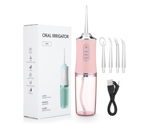 Irigator Oral Portabil DentaFresh USB , 4 capete de curățare , 220 ml