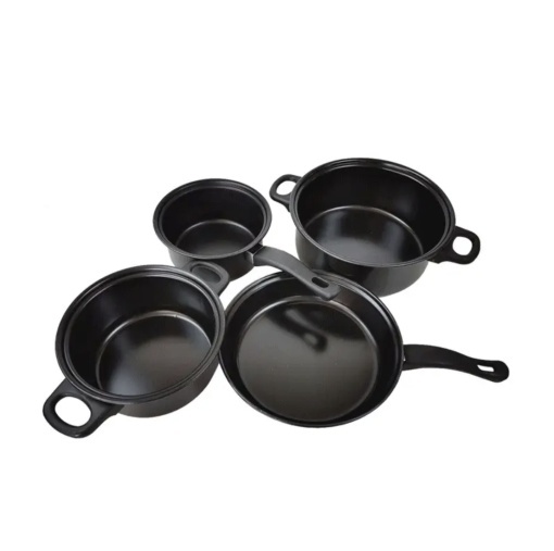 Set premium de oale si ustensile de bucătărie pentru gătit , 13 piese , Material antiaderente ,Sticla termorezistentă, Ideale pentru Camping si Bucataria Zilnica, Negru - Img 5