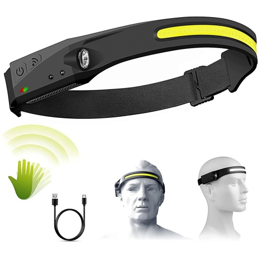 Lanternă de Cap cu Acumulator Intern, Waterproof