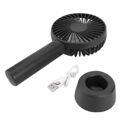 Ventilator mini Portabil Razo , de mana/birou , reîncărcabil prin USB , 3 trepte de viteza , Negru - Img 2