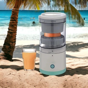 Storcator Electric Portabil pentru fructe si legume Razo JuicePro Go, incarcare USB, 45 W, Alb-Turcoaz - Img 5