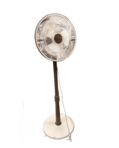 Ventilator extensibil pliabil Razo,Suport Podea, Silentios, 25W, oscilatoriu, Adiere super fina, Alb/Maro