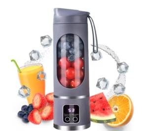 Mini Blender Electric Portabil Razo, Multifuncțional, 10 lame din oțel, fără BPA, 450 ml, încărcare USB, control multiviteză, ideal pentru fitness, călătorii și activități în aer liber.