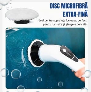 Perie electrica de Curatat Rotativa 9 in 1 Razo , Cu brat reglabil , Capete de Perie Inlocuibile , Ideala pentru Dus, Baie , Podea , Bucatarie, 25W, USB Type C - Img 6