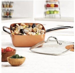 Set Tigaie Multifunctionala cu capac 5 in 1 Razo ,cu Suprafata Non Aderenta, Mânere inox si reci, Copper, Friteuza, Pentru Cuptor, Sita Pentru Prajit, Gratar Pentru Abur, Temperatura pana la 260°C - Img 6