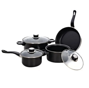 Set premium de oale si ustensile de bucătărie pentru gătit , 13 piese , Material antiaderente ,Sticla termorezistentă, Ideale pentru Camping si Bucataria Zilnica, Negru - Img 4