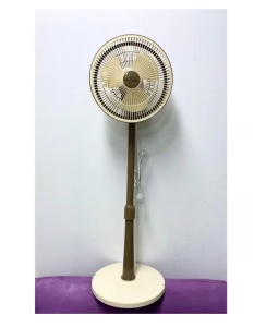 Ventilator extensibil pliabil Razo,Suport Podea, Silentios, 25W, oscilatoriu, Adiere super fina, Alb/Maro - Img 6