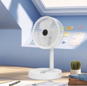 Ventilator pliabil de Birou Razo, Alb, Telescopic,Portabil, 3 viteze, reglabil 180°, incarcare USB, Ideal pentru Birou, Dormitor - Img 4