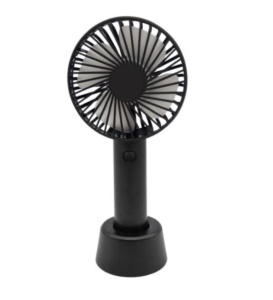 Ventilator mini Portabil Razo , de mana/birou , reîncărcabil prin USB , 3 trepte de viteza , Negru