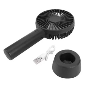 Ventilator mini Portabil Razo , de mana/birou , reîncărcabil prin USB , 3 trepte de viteza , Negru - Img 2