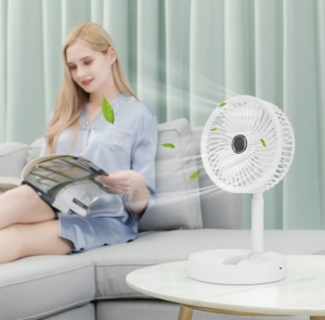 Ventilator pliabil de Birou Razo, Alb, Telescopic,Portabil, 3 viteze, reglabil 180°, incarcare USB, Ideal pentru Birou, Dormitor - Img 6