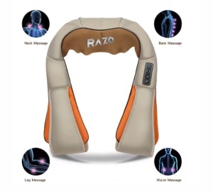 Aparat electric de masaj Razo pentru Gat, Umeri si Spate , Cervical, Lombar, Abdomen si picioare, cu Incalzire , miscari 3D, relaxare musculara, utilizare acasa, la birou si in masina - Img 2