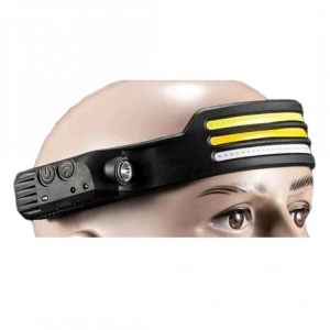 Lanterna de Cap Profesională LED cu 3 Benzi XPE COB, 1000 Lumeni, Acumulator 1200mAh - Img 2