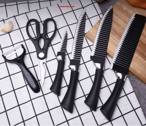 Set 6 Piese de Bucătărie -„Cutite Premium, Decojitor & Foarfecă Multifuncțională”