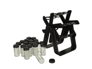 Set organizator rotativ de condimente cu 18 recipiente din sticla, Negru mat - Img 4