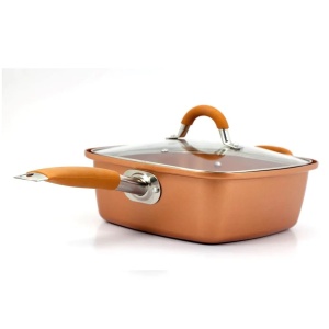 Set Tigaie Multifunctionala cu capac 5 in 1 Razo ,cu Suprafata Non Aderenta, Mânere inox si reci, Copper, Friteuza, Pentru Cuptor, Sita Pentru Prajit, Gratar Pentru Abur, Temperatura pana la 260°C - Img 4