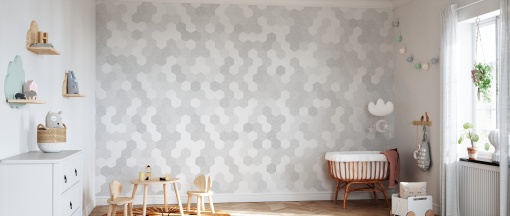 Tapet Hexagon, Grey, Photowall