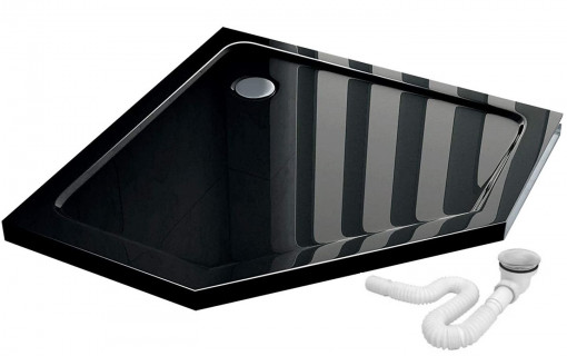 Cadita de dus Diamond Black 90x90 cm negru