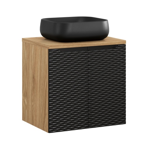 Set de mobilier de 60 cm cu blat si lavoar de blat Nika