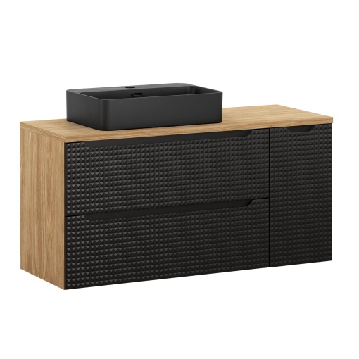 Set mobilier de 120 cm cu blat si lavoar de blat Trust