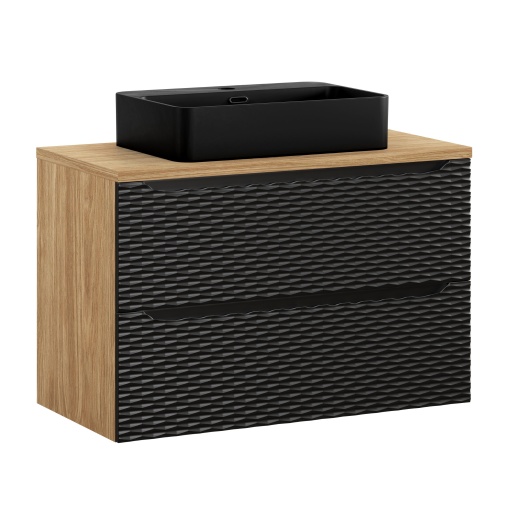Set mobilier de 90 cm cu blat si lavoar pe blat Trust