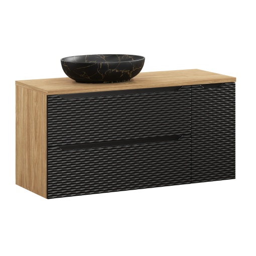 Set de mobilier de 120 cm cu blat si lavoar blat Mona