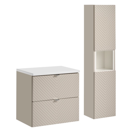 Set mobila 60cm cu blat si dulap inalt