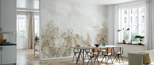 Tapet Mosaic Forest, Golden, Photowall